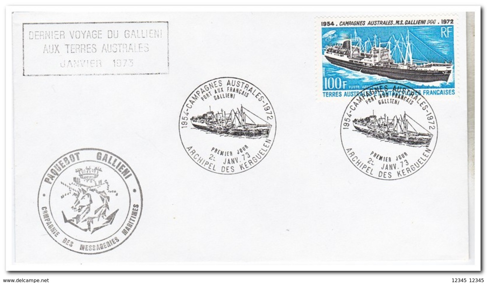 Frans Antarctica 1973, FDC, Ship - FDC