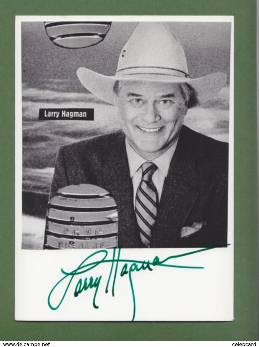 LARRY HAGMAN In Person Signed Glossy Photo AUTOGRAPHE / AUTOGRAMM  10/15 Cm - Autres & Non Classés