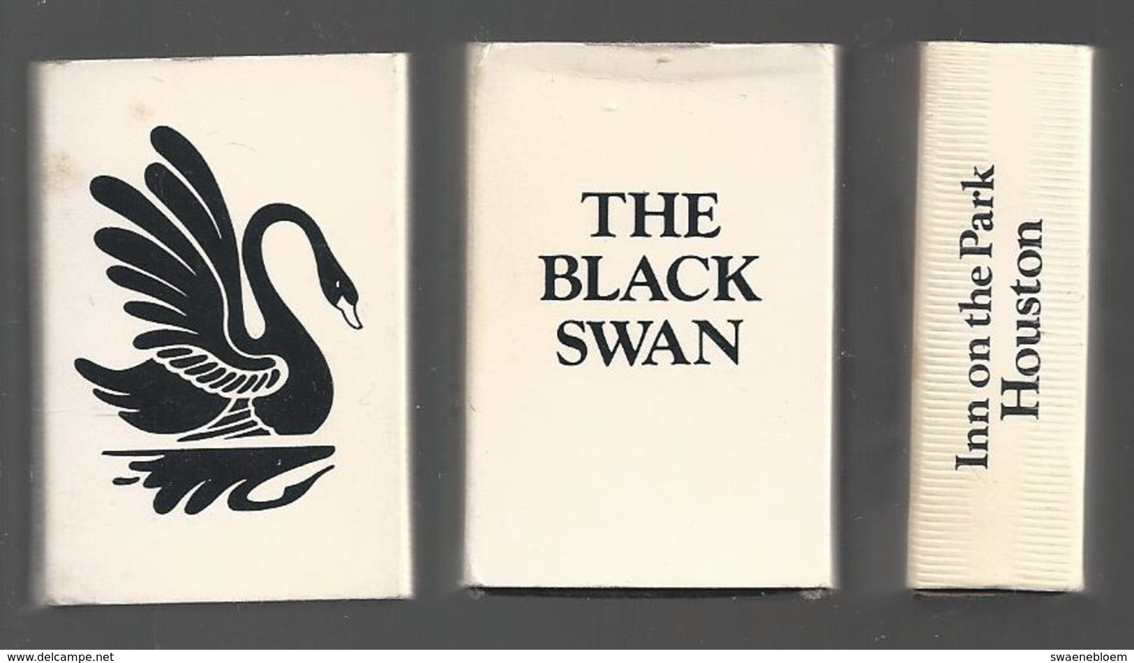 Luciferdoosje. 1 Stuks Lucifer Doosje THE BLACK SWAN.-  INN ON THE PARK HOUSTON -. Zwaan. Matchbook. Pochette - Luciferdozen