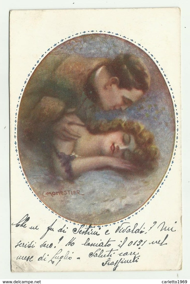 IL BACIO ILLUSTRATA MONESTIER - RETRO 35a SEZIONE SANITA' 135o REPARTO SOMEGGIATO VIAGGIATA FP - Monestier, C.