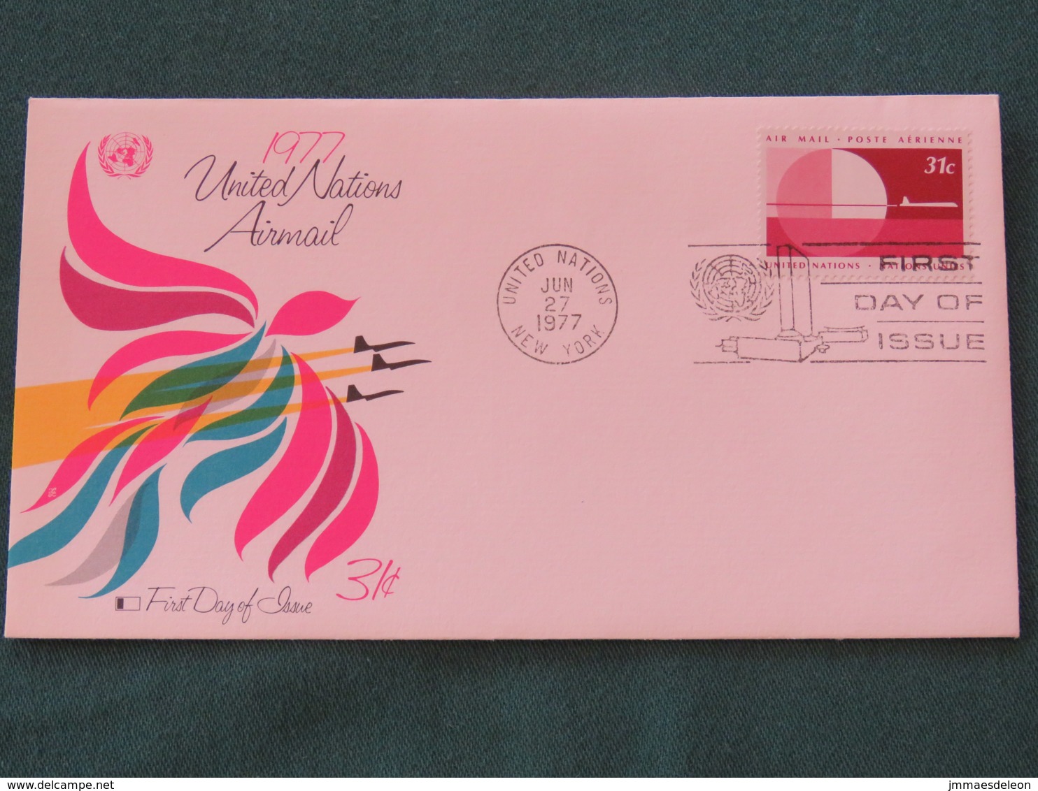 United Nations (New York) 1977 FDC Cover - Airmail - Plane - Lettres & Documents