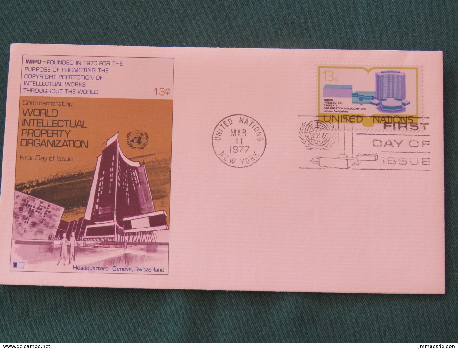 United Nations (New York) 1977 FDC Cover - WIPO Intelectual Property - Lettres & Documents