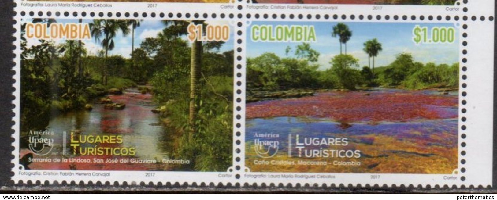 COLOMBIA, 2018, MNH, UPAEP, TOURIST DESTINATIONS, TREES, LANDSCAPES,2v - Other & Unclassified