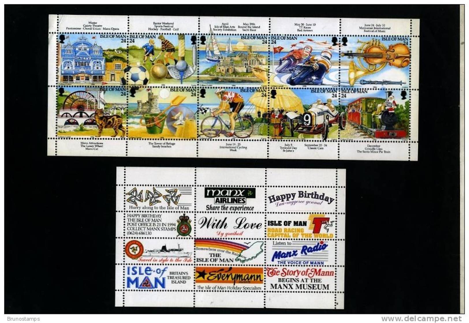 ISLE OF MAN - 1994  TOURISM  SHEETLET    MINT NH + STICKERS - Isola Di Man