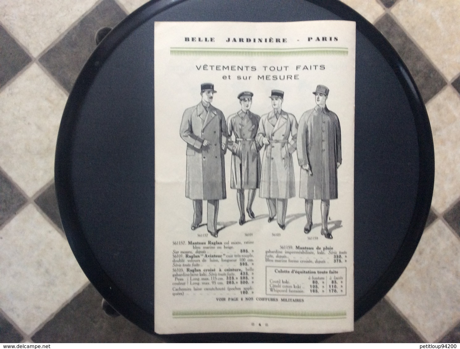 DOCUMENT COMMERCIAL CATALOGUE BELLE JARDINIERE Uniformes Militaires Diplomatiques Et Consulaires  ANNEE 1934 - Petits Métiers