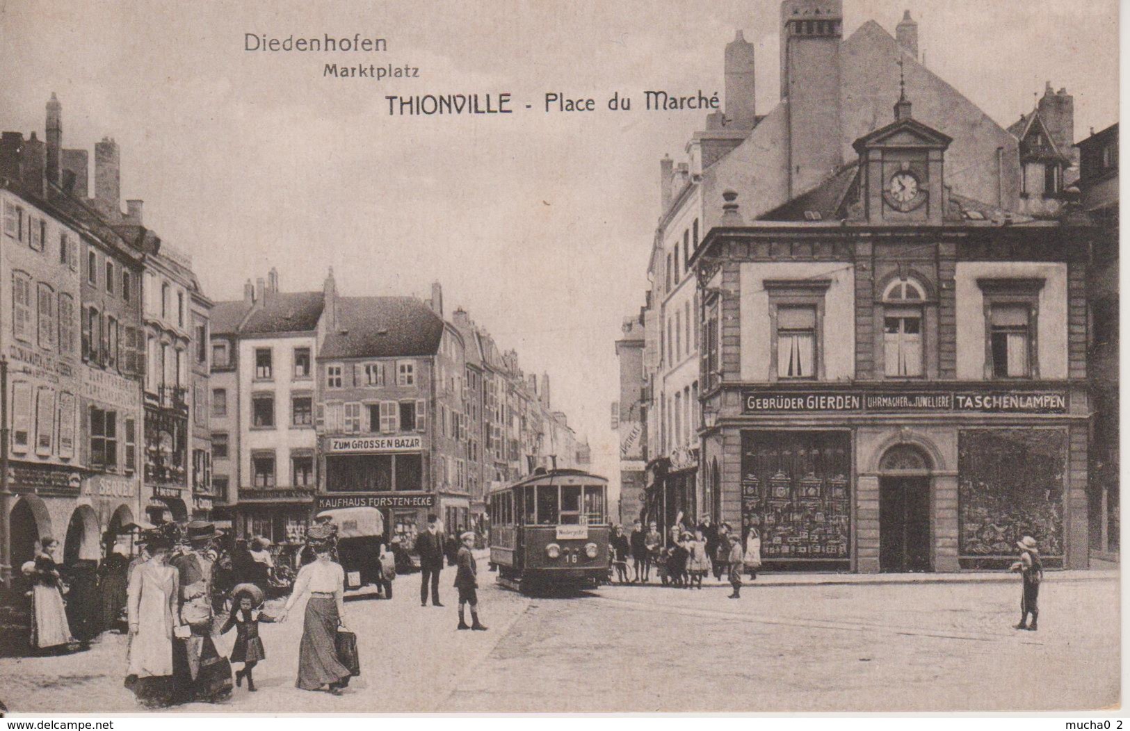 57 - THIONVILLE - PLACE DU MARCHE - TRAMWAY ET BIJOUTERIE GIERDEN - Thionville