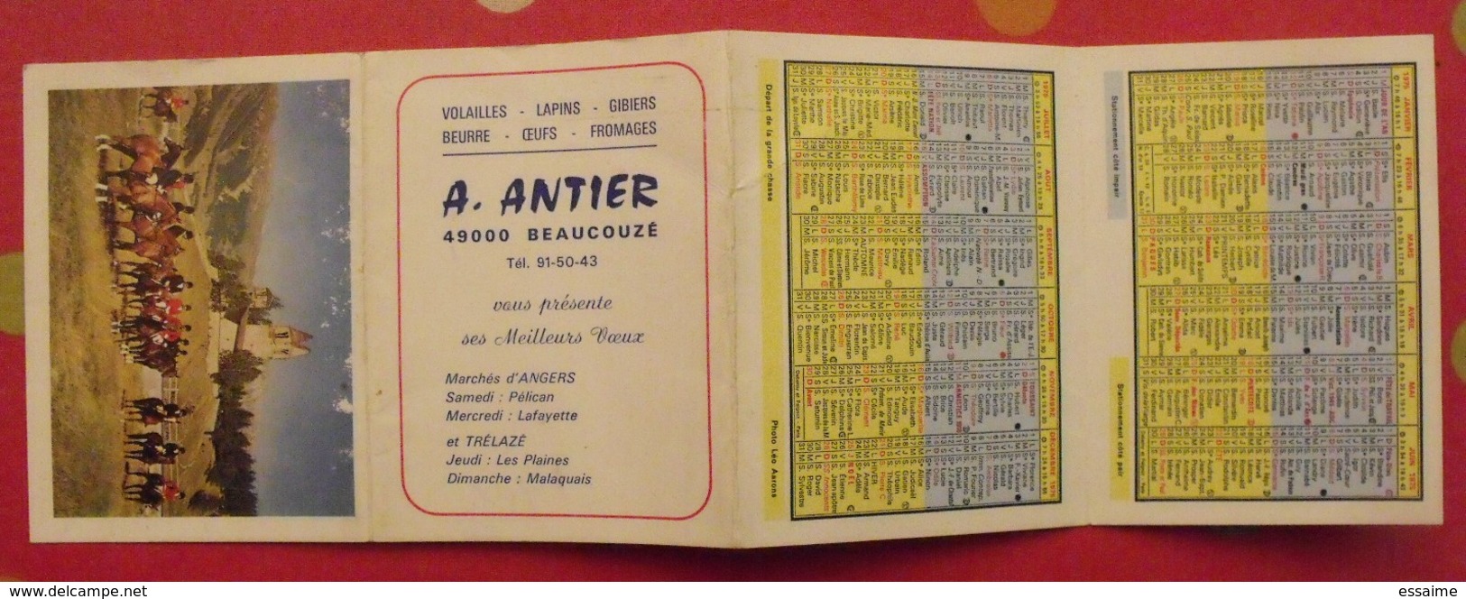 Calendrier De Poche 1975. Volailles Gibiers Beurre Oeufs Fromages  A. Antier. 49 Beaucouzé - Petit Format : 1971-80