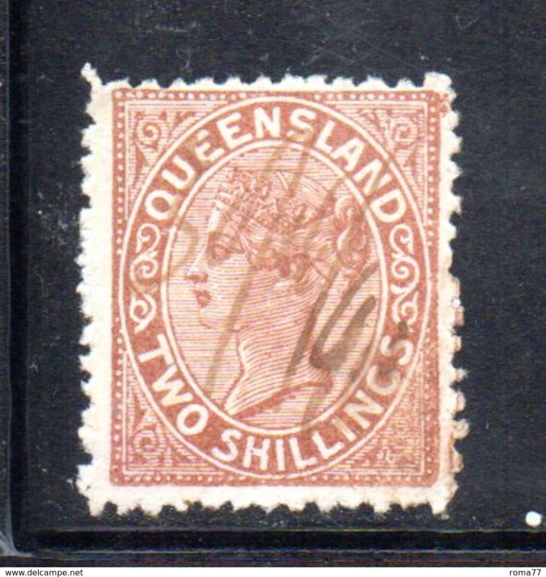 APR240 - QUEENSLAND 1883 , 2 Sh Yvert N. 57 Usato (2380A) . - Usati