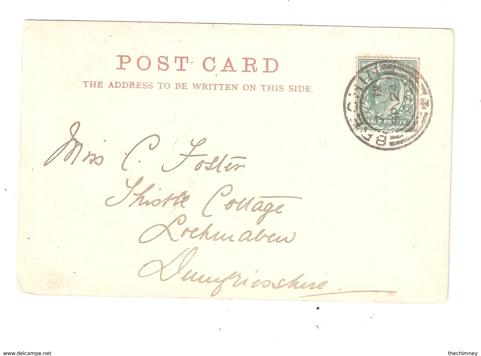 Swan Street Brechin Early Undivided Back 1903 Double Ring Postmark Angus Reliable - Angus