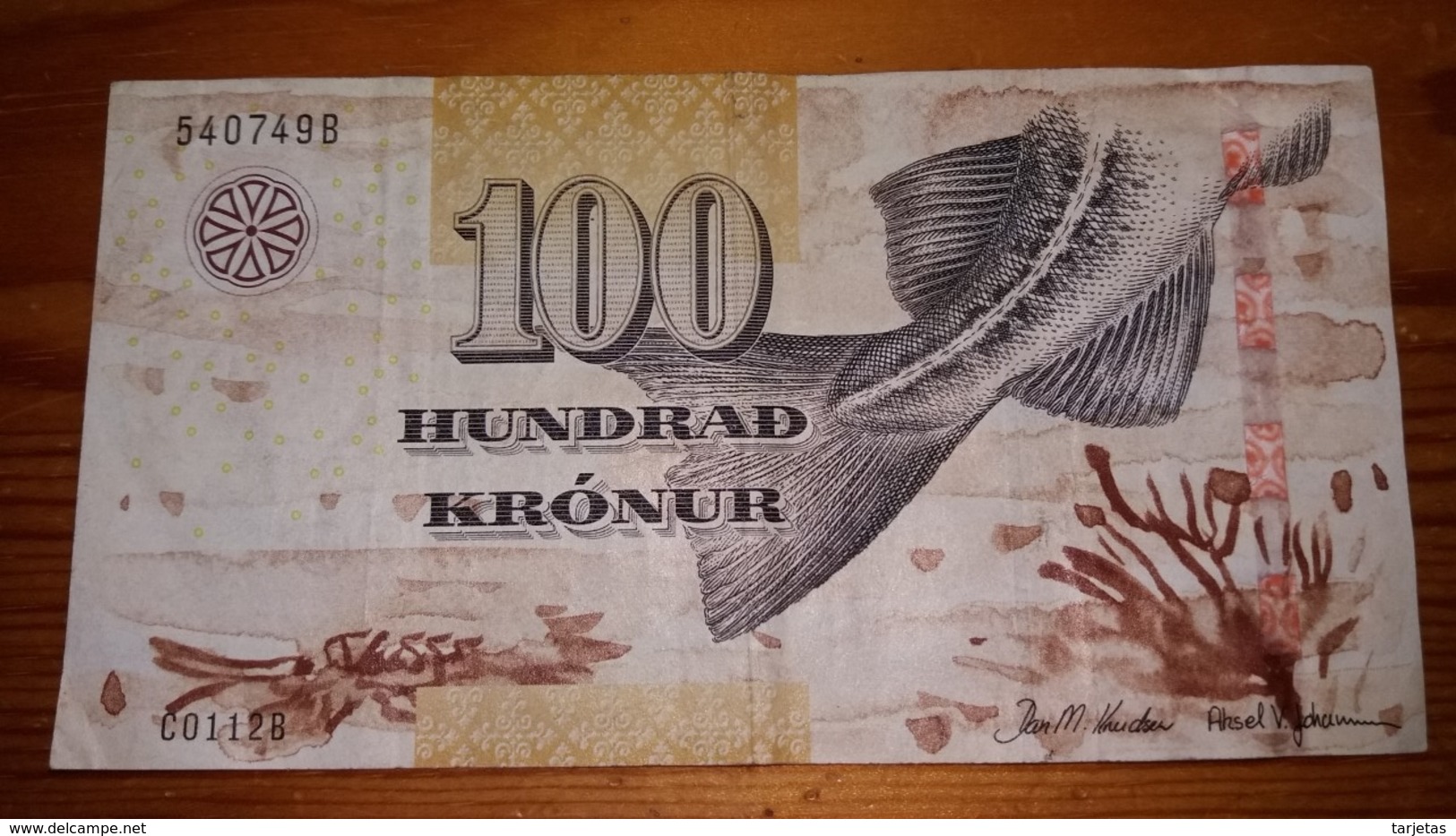 BILLETE DE FEROE DE 100 KRONUR DEL AÑO 2001 (BANKNOTE) FAROE - Otros – Europa