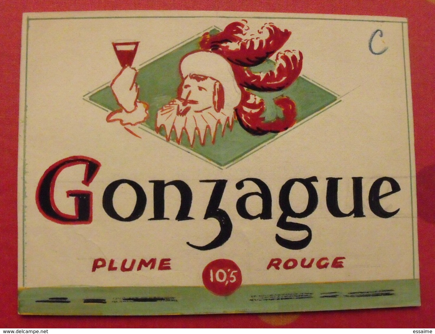 Maquette Gouache D'une étiquette De Vin. Plume Au Vent. Vins Chevrier Coulanges-les-Nevers. Dejoie Vers 1960 - Alkohol