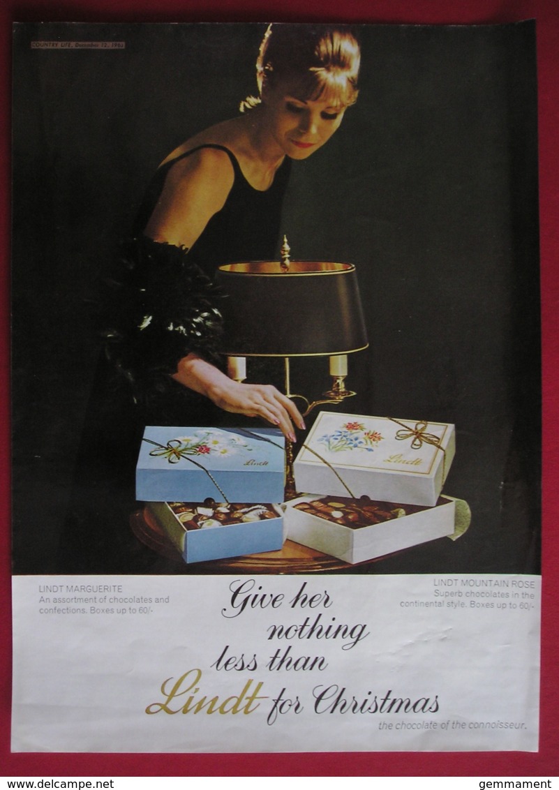 ORIGINAL  1963 MAGAZINE ADVERT FOR LINDT CHOCOLATES - Sonstige & Ohne Zuordnung