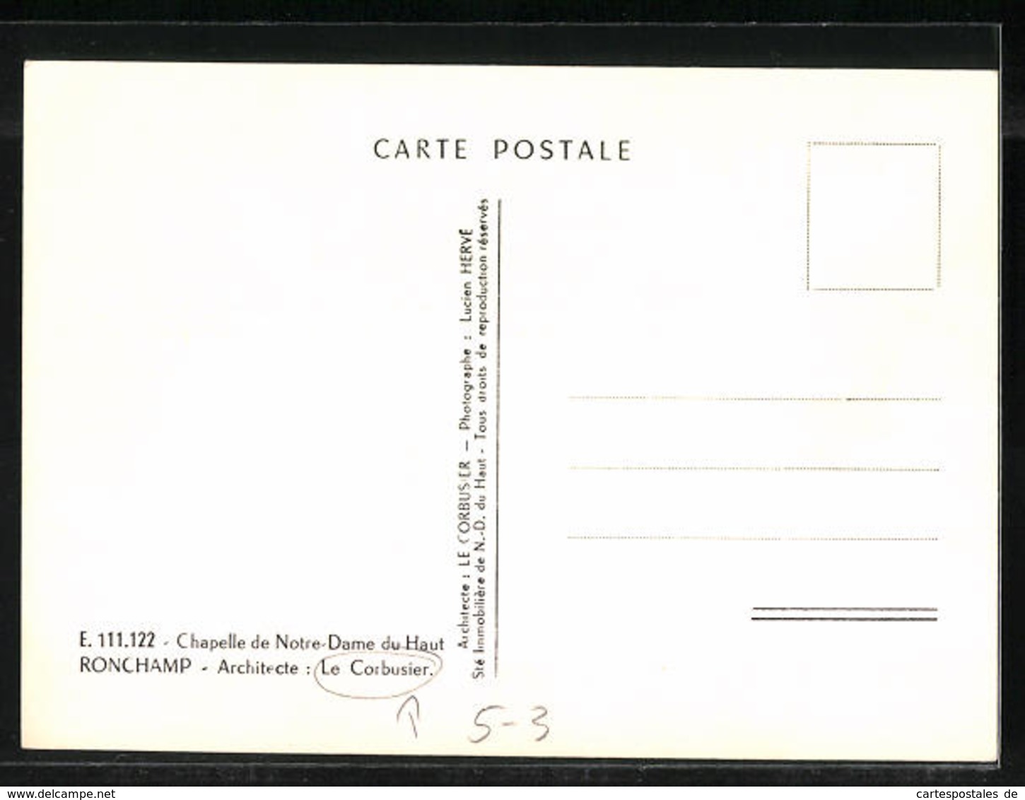 AK Ronchamp, Chapelle De Notre-Dame Du Haut, Bauhaus-Architekt Le Corbusier - Other & Unclassified