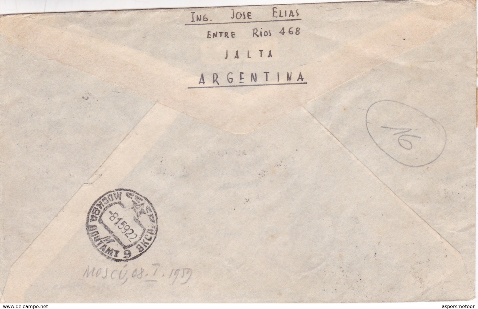 ENVELOPPE CIRCULEE SALTA (ARGENTINE) A BASE ANTARTICA RUSA MIRNY 1958 VIA AEREA RETOUR RARE - BLEUP - International Geophysical Year