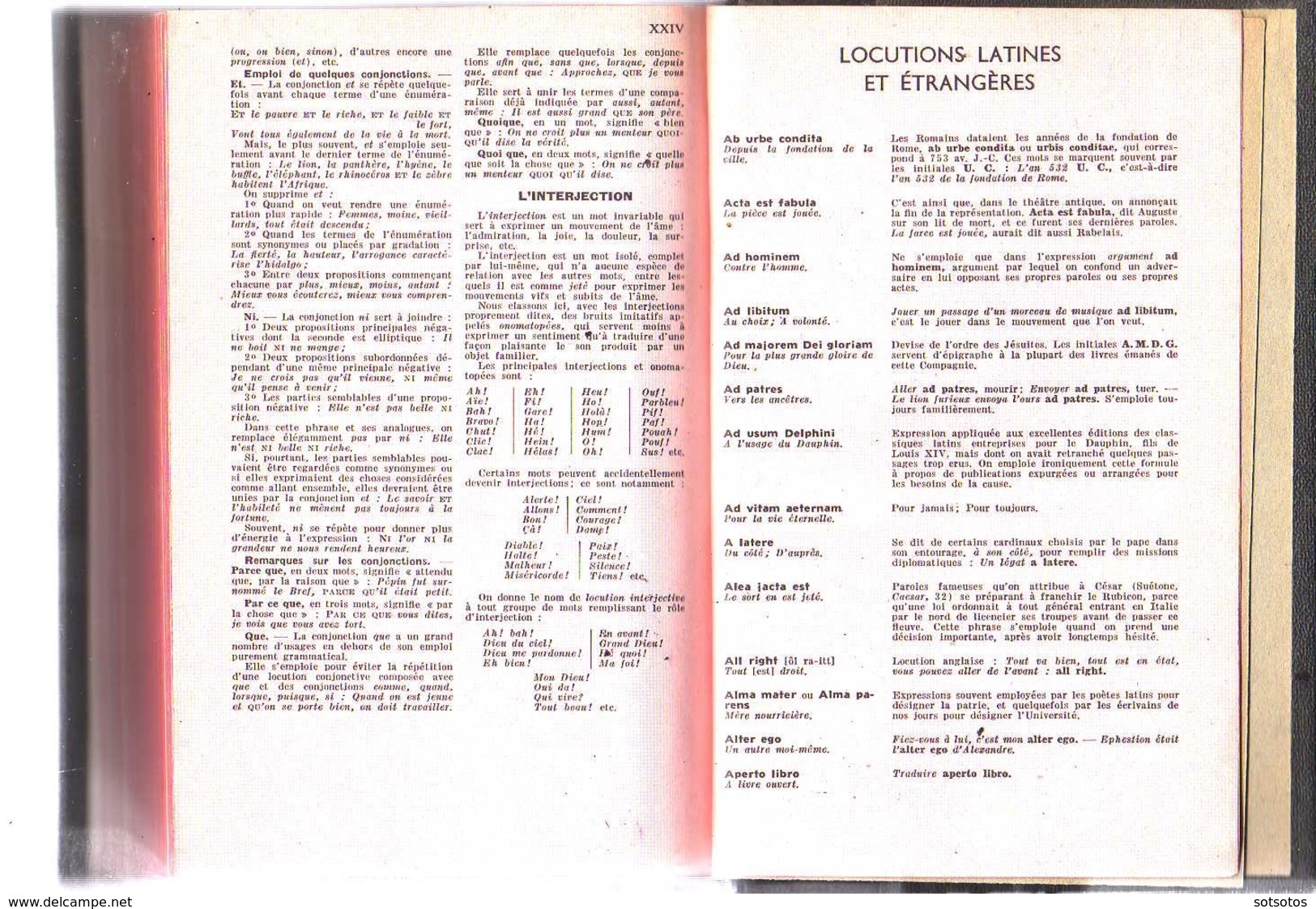 LAROUSSE De POCHE:avec Précis De Grammaire Et Locutions Lqtines Et 'Etrangères 1954, 502 Pgs + XXXII Pgs -relié Demie Cu - Wörterbücher