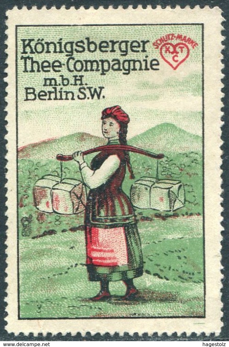 Germany East Prussia Ostpreußen KÖNIGSBERG Thee-Compagnie Tea Company Thé Té Tee Poster Vignette Reklamemarke Cinderella - Sonstige & Ohne Zuordnung