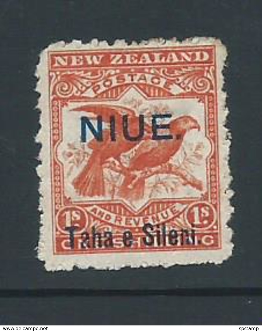 Niue 1903 Overprints On 1/- Orange Red New Zealand Kea & Kaka Birds Mint - Niue