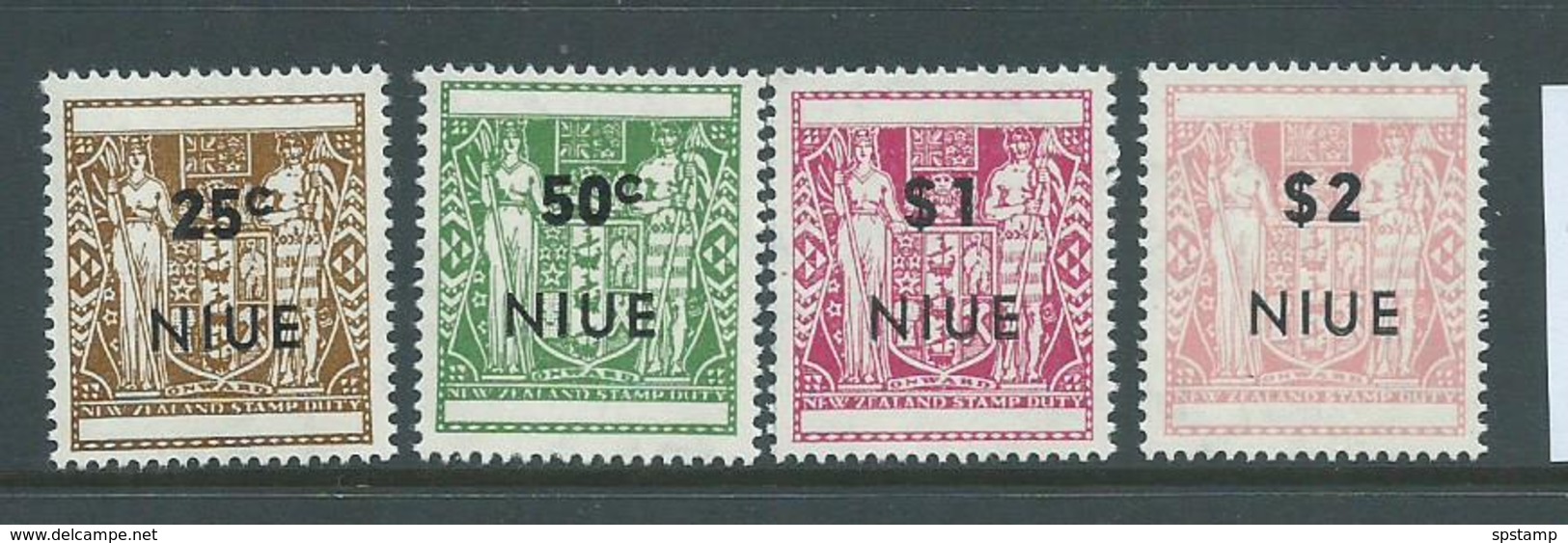 Niue 1967 Overprints On NZ Arms 25c - $2 Perf 14 Set Of 4 MLH - Niue