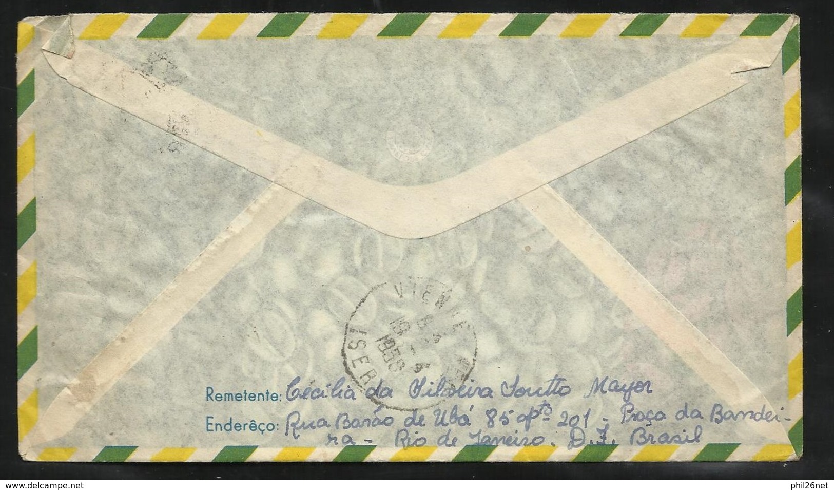 Lettre Avion Estacio De SA Rio Le 15/04/1958  Les Poste N° 395  Et 578A  Pour Vienne Le 19/04/1958   B/ TB - Storia Postale