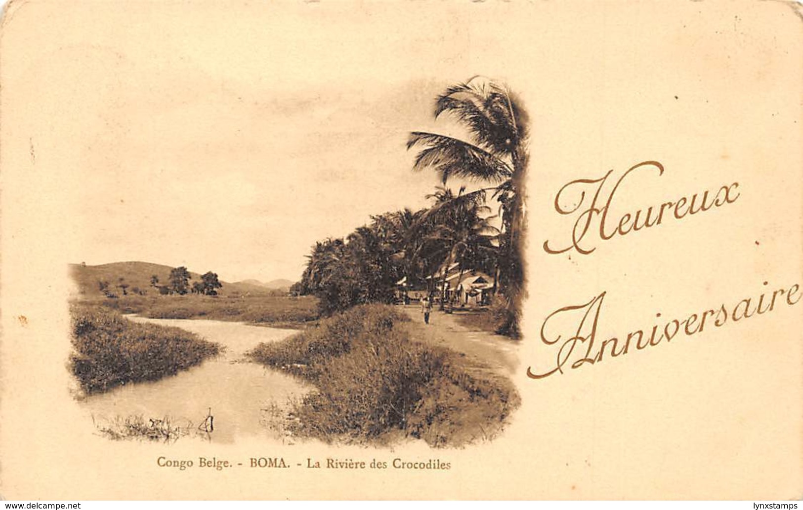 Congo Belge Postcard Boma Crocodiles River 1920 - Zonder Classificatie