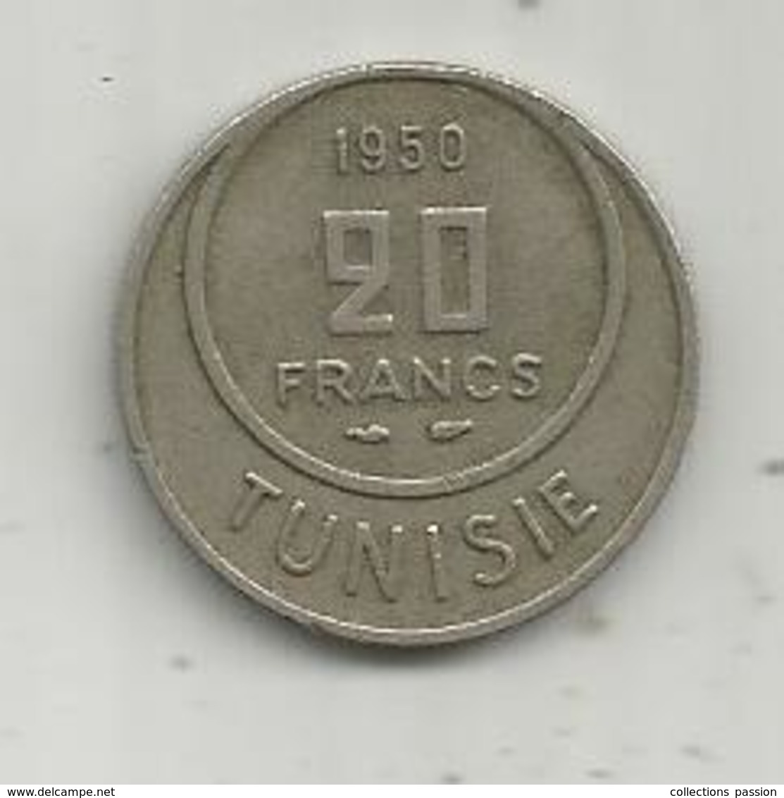 MONNAIE , TUNISIE , 20 Francs ,  1950 ,  2 Scans - Tunisie