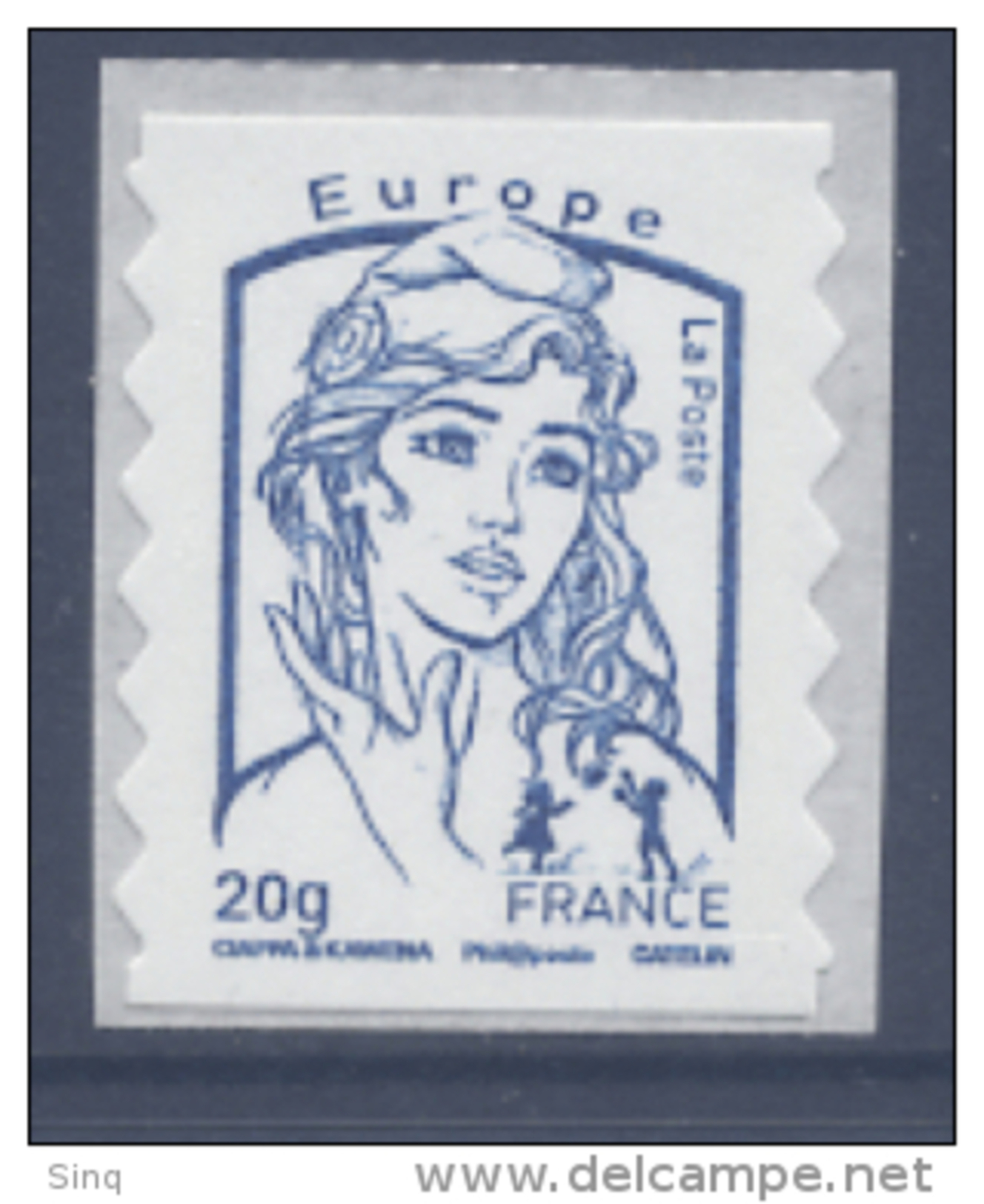 N° 852 Marianne Adhésif Année 2013, Valeur Faciale 20g Bleue Europe - Other & Unclassified