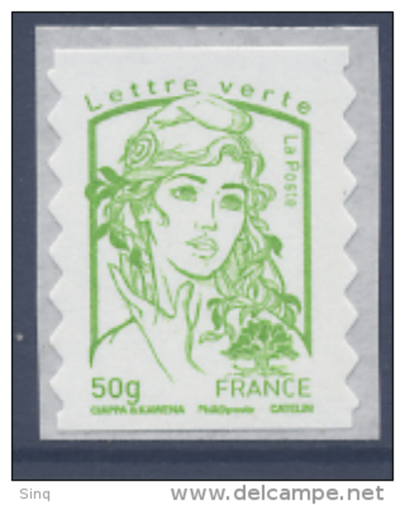 N° 859 Marianne Adhésif Année 2013, Valeur Faciale 50g Verte - Other & Unclassified