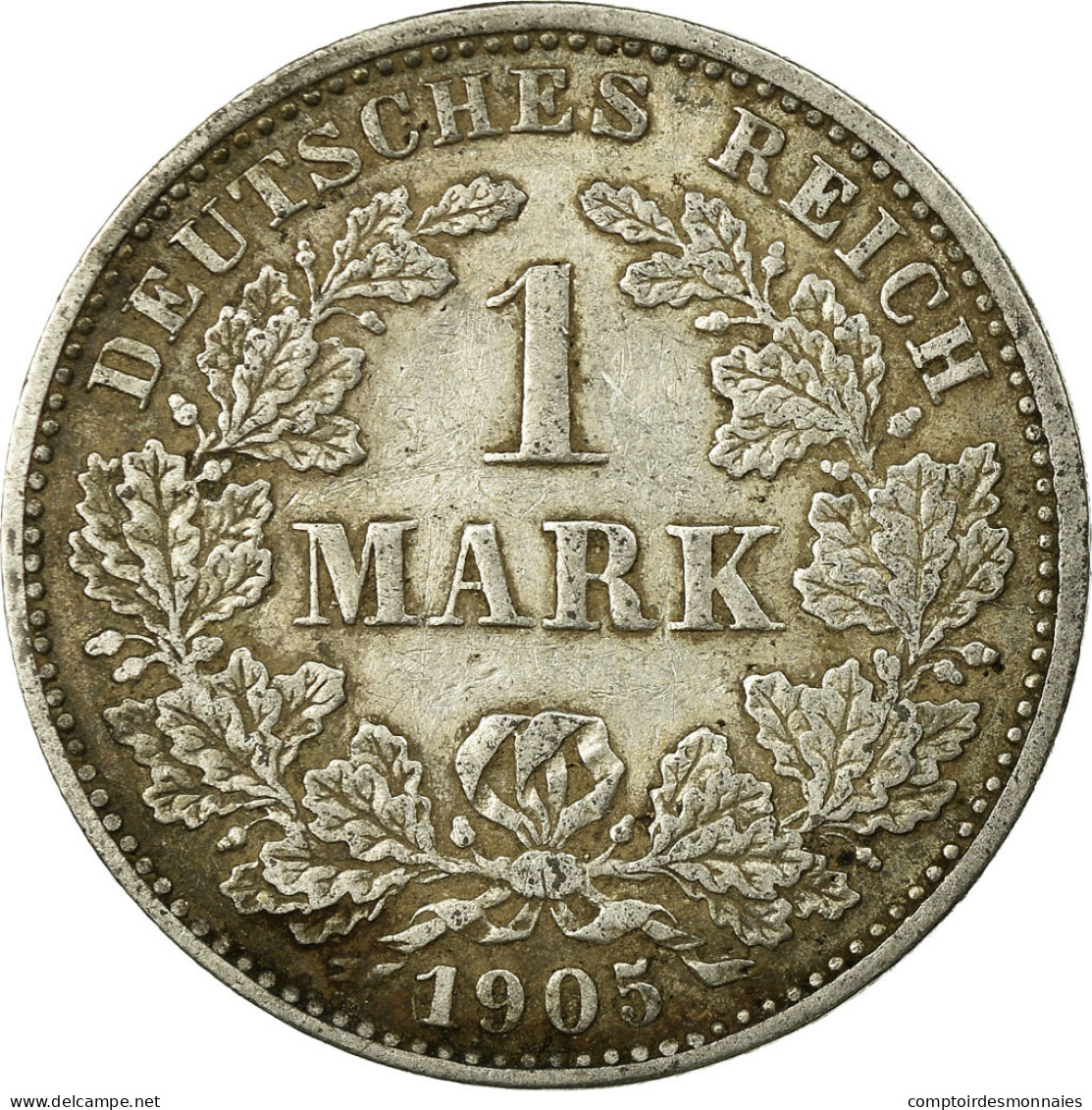 Monnaie, GERMANY - EMPIRE, Wilhelm II, Mark, 1905, Hambourg, TTB, Argent, KM:14 - 1 Mark