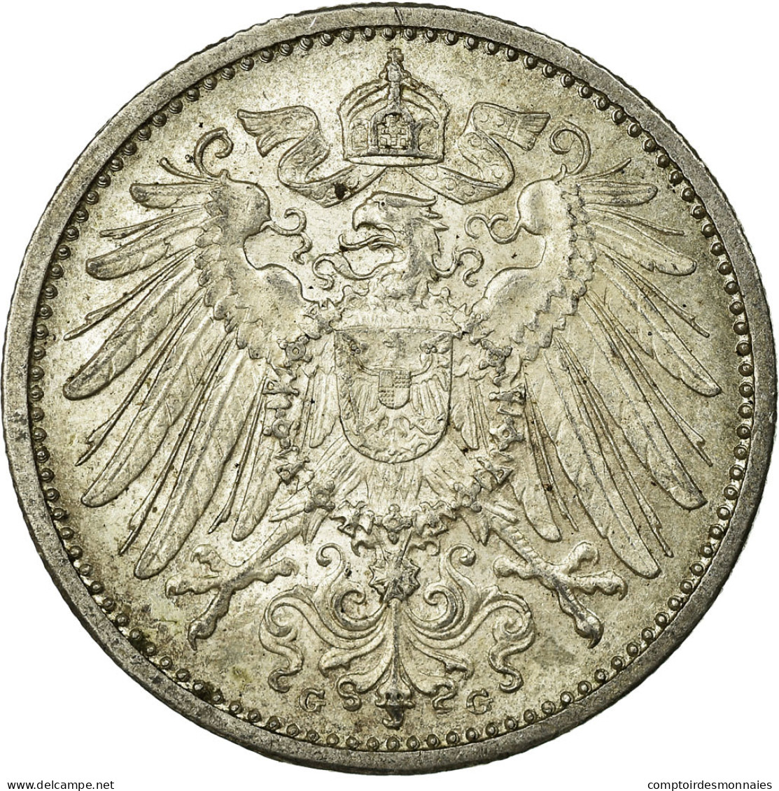 Monnaie, GERMANY - EMPIRE, Wilhelm II, Mark, 1915, Karlsruhe,SUP+,Argent,KM 14 - 1 Mark