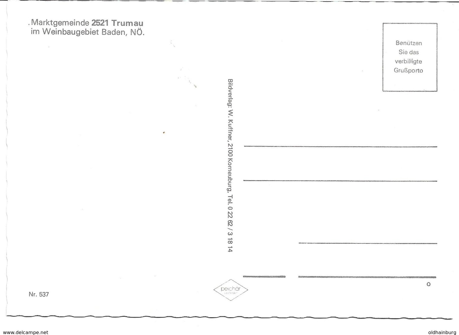 3003q: AK Marktgemeinde 2521 Trumau, Europagemeinde, Ungelaufen - Baden Bei Wien