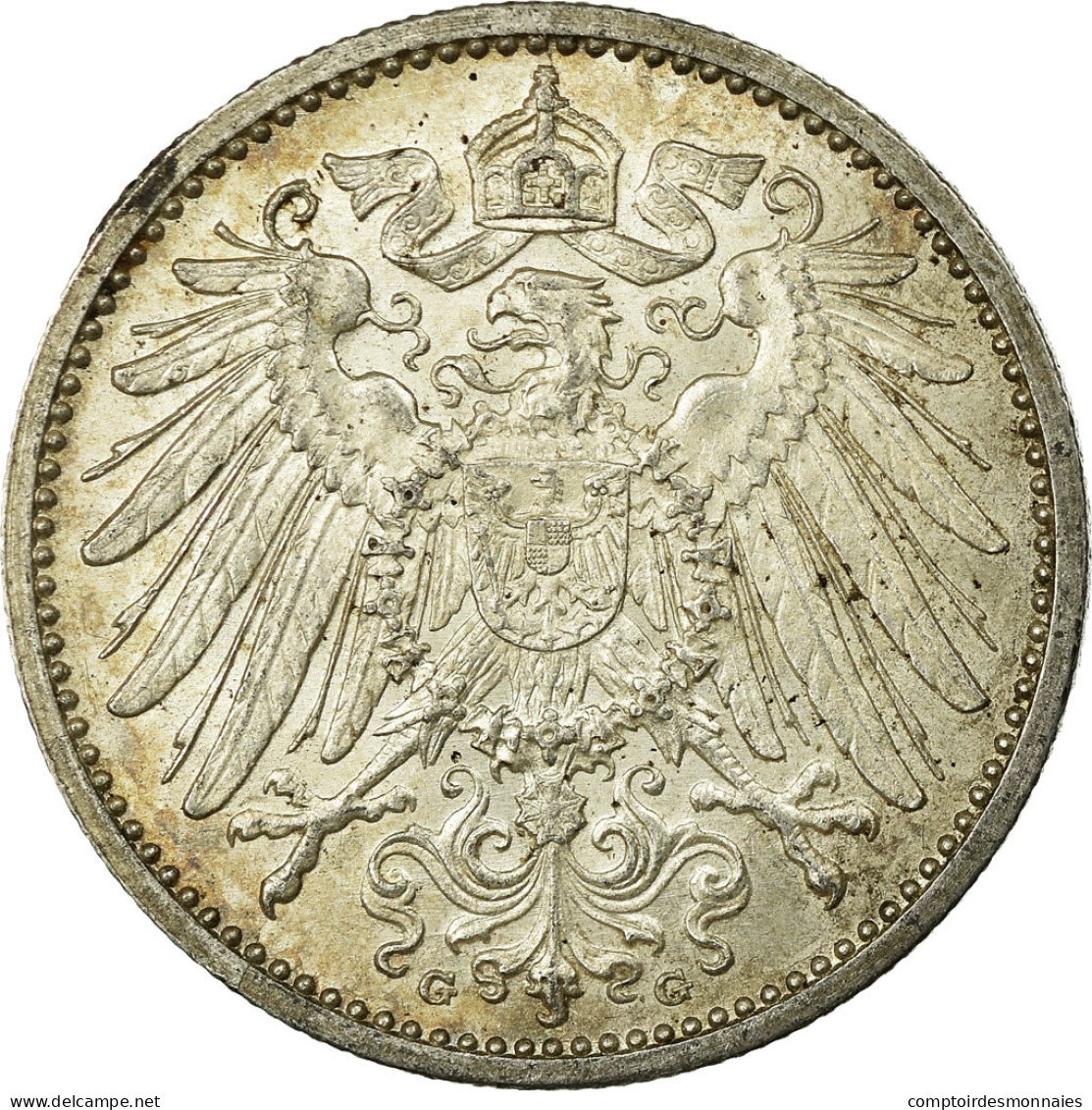 Monnaie, GERMANY - EMPIRE, Wilhelm II, Mark, 1914, Karlsruhe, TTB+, Argent,KM 14 - 1 Mark