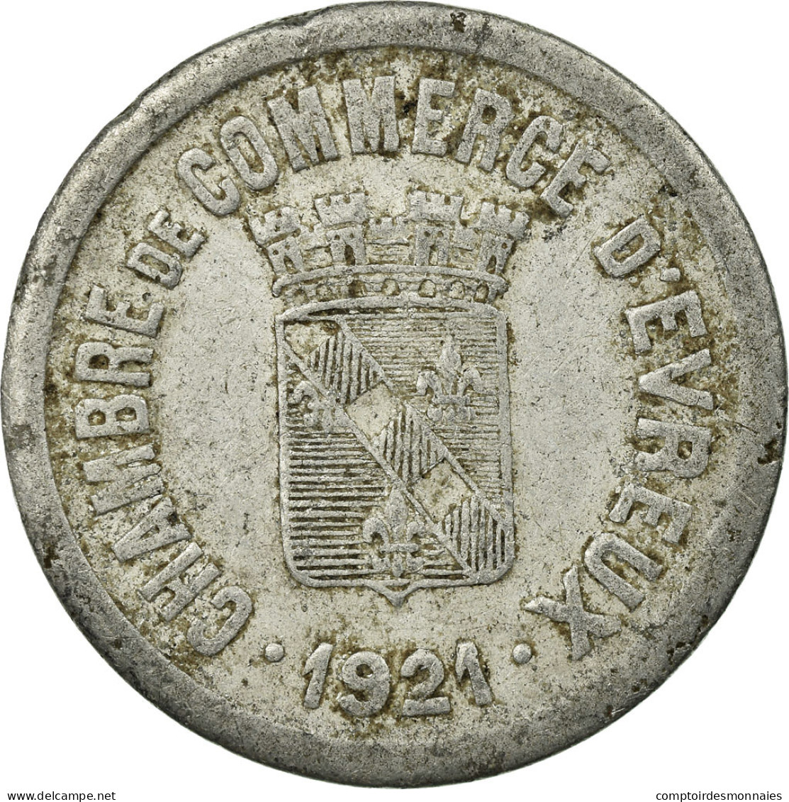 Monnaie, France, Chambre De Commerce, Evreux, 25 Centimes, 1921, TTB, Aluminium - Monedas / De Necesidad