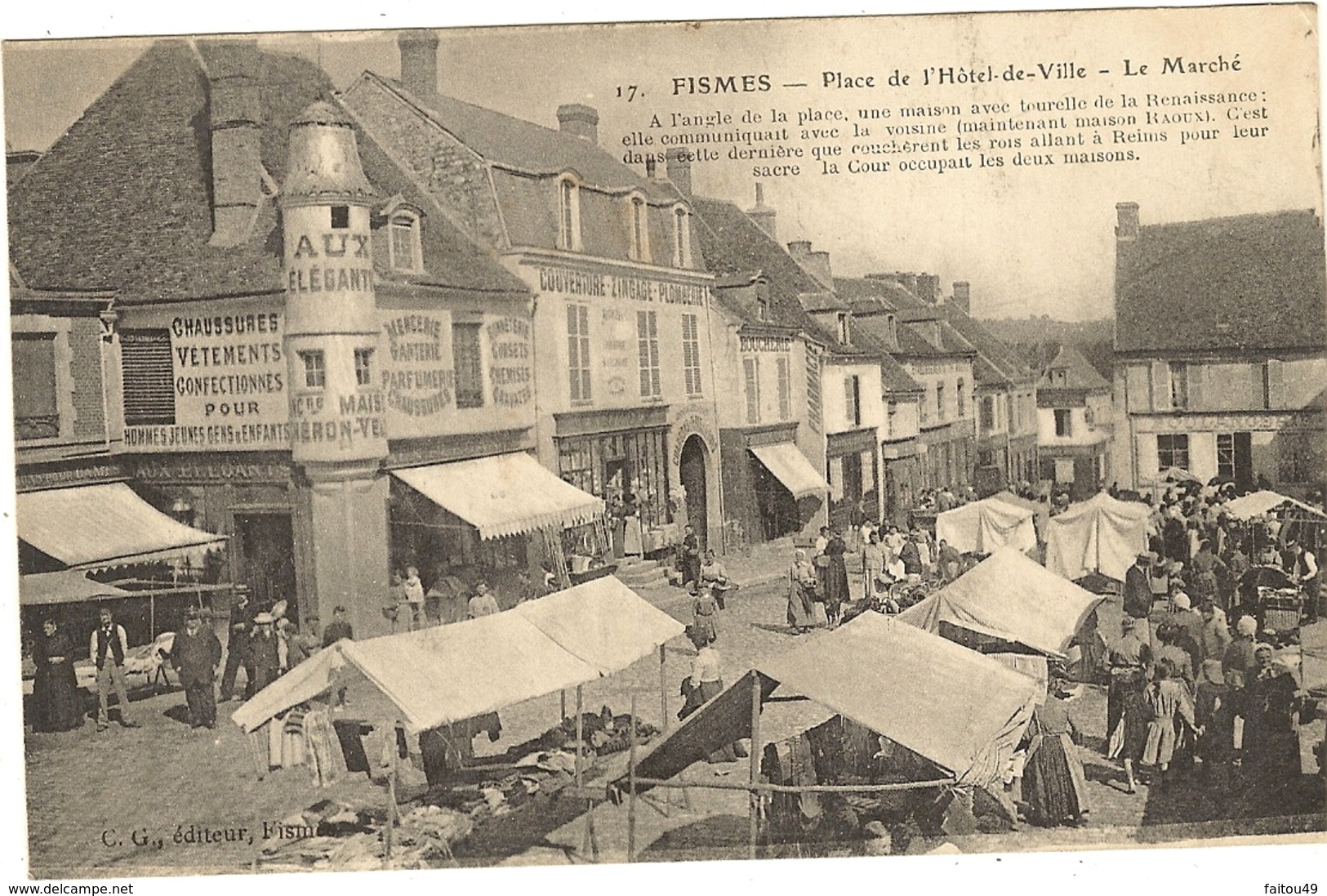FISMES . Place De L'Hôtel De Ville . Le Marché 134 - Fismes