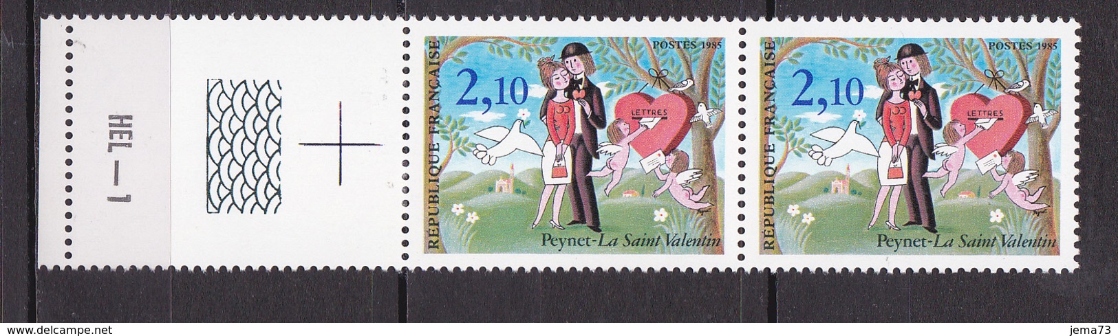 N° 2354 Saint-Valentin " Les Amoureux De Peynet "; Une  Paire De 2 Timbres  Neuf Impeccable - Unused Stamps