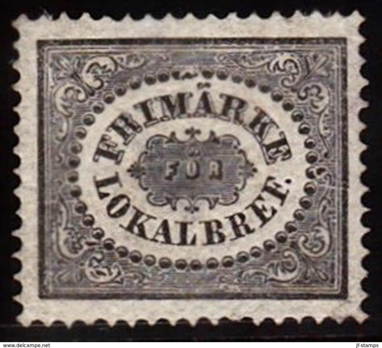 1856. Stamps For City Postage. 1 Sk Black. Reprint 1868 II. Only 1512 Issued. Small T... (Michel ND 6 II) - JF100758 - Neufs