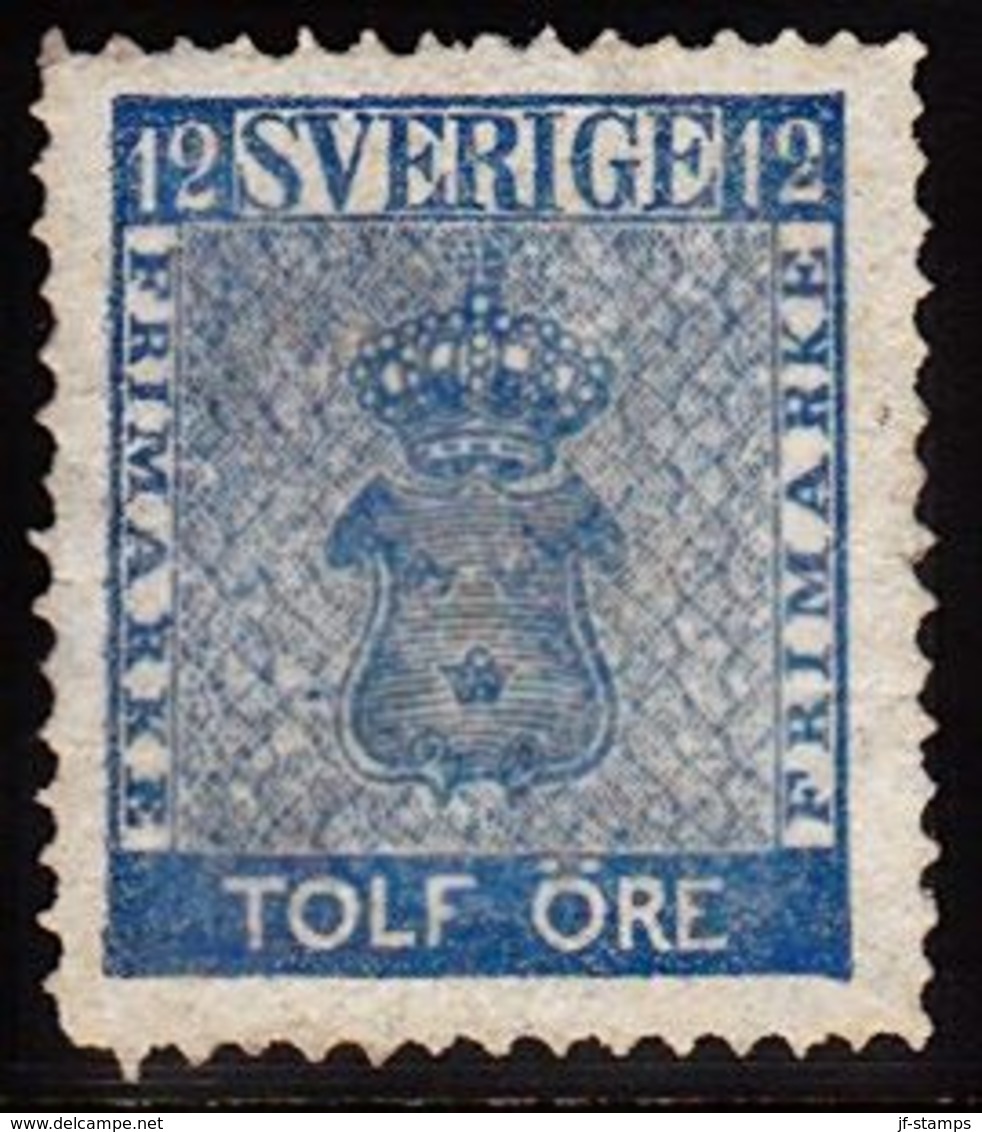 1858. Coat Of Arms 12 öre Blue. (Michel 9a) - JF100766 - Neufs