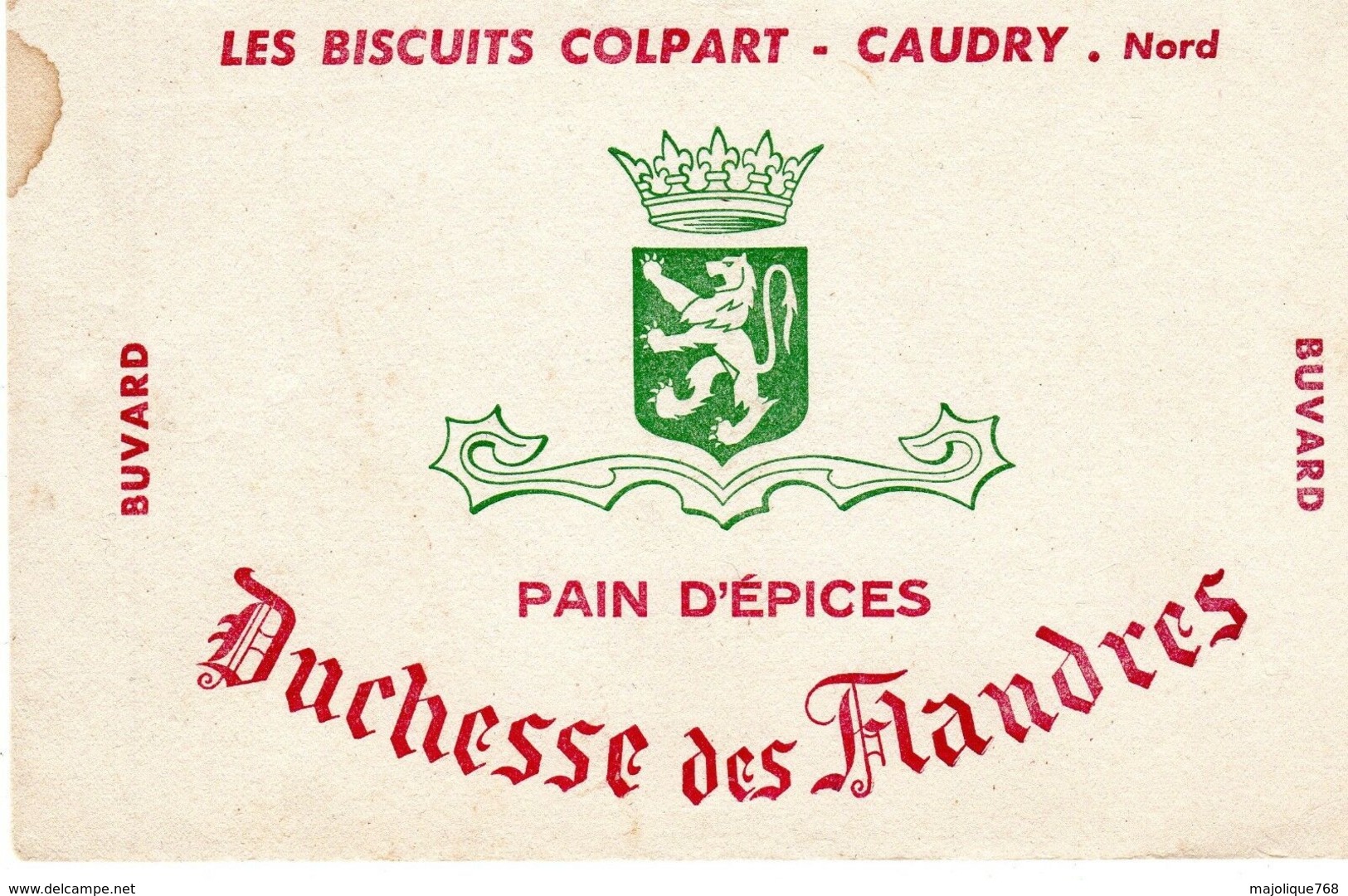 Buvard Ancien - Duchesse Des Flandres Les Biscuits Colpart-caudry. Nord - - Sucreries & Gâteaux