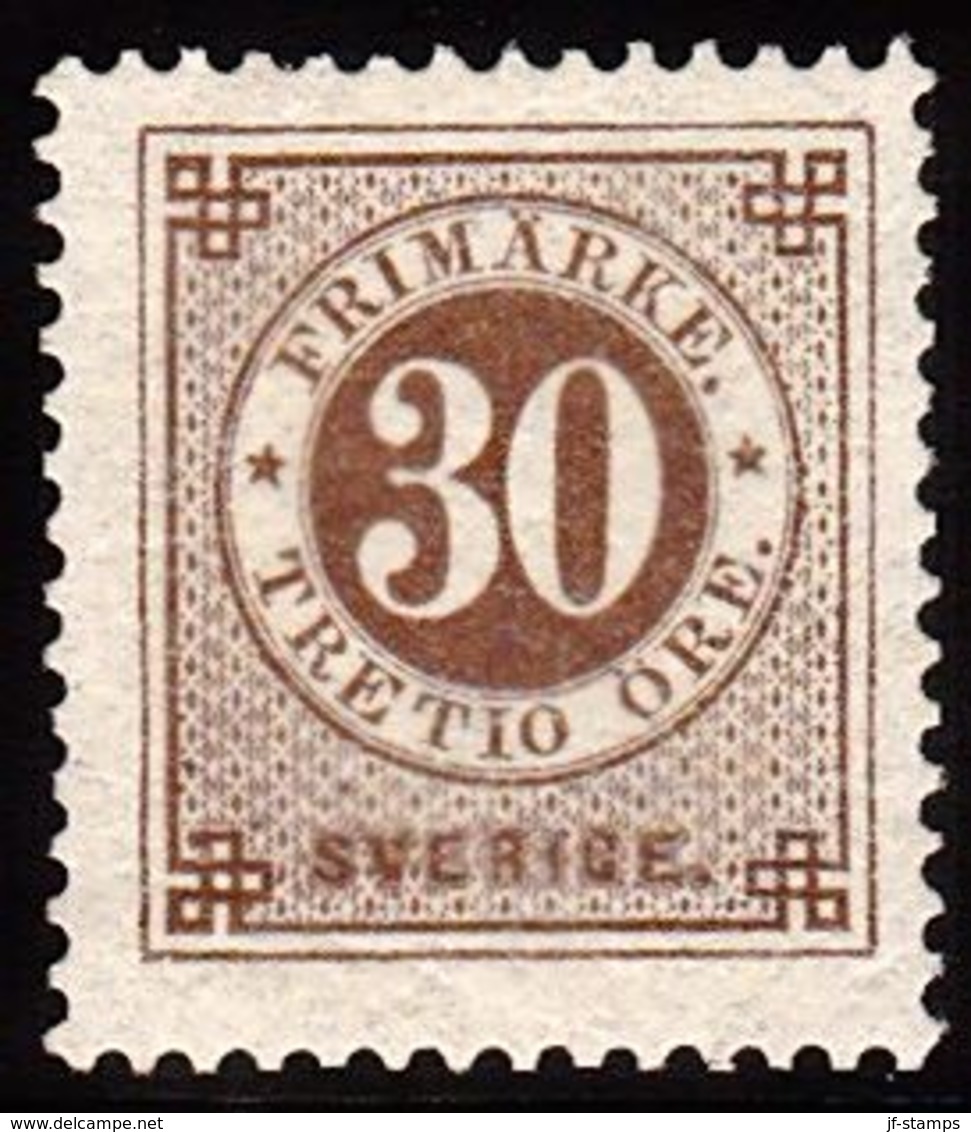 1886. Circle Type. Perf. 13. Posthorn On Back. 30 öre Pale Brown.  LUX. (Michel 35) - JF100814 - Neufs
