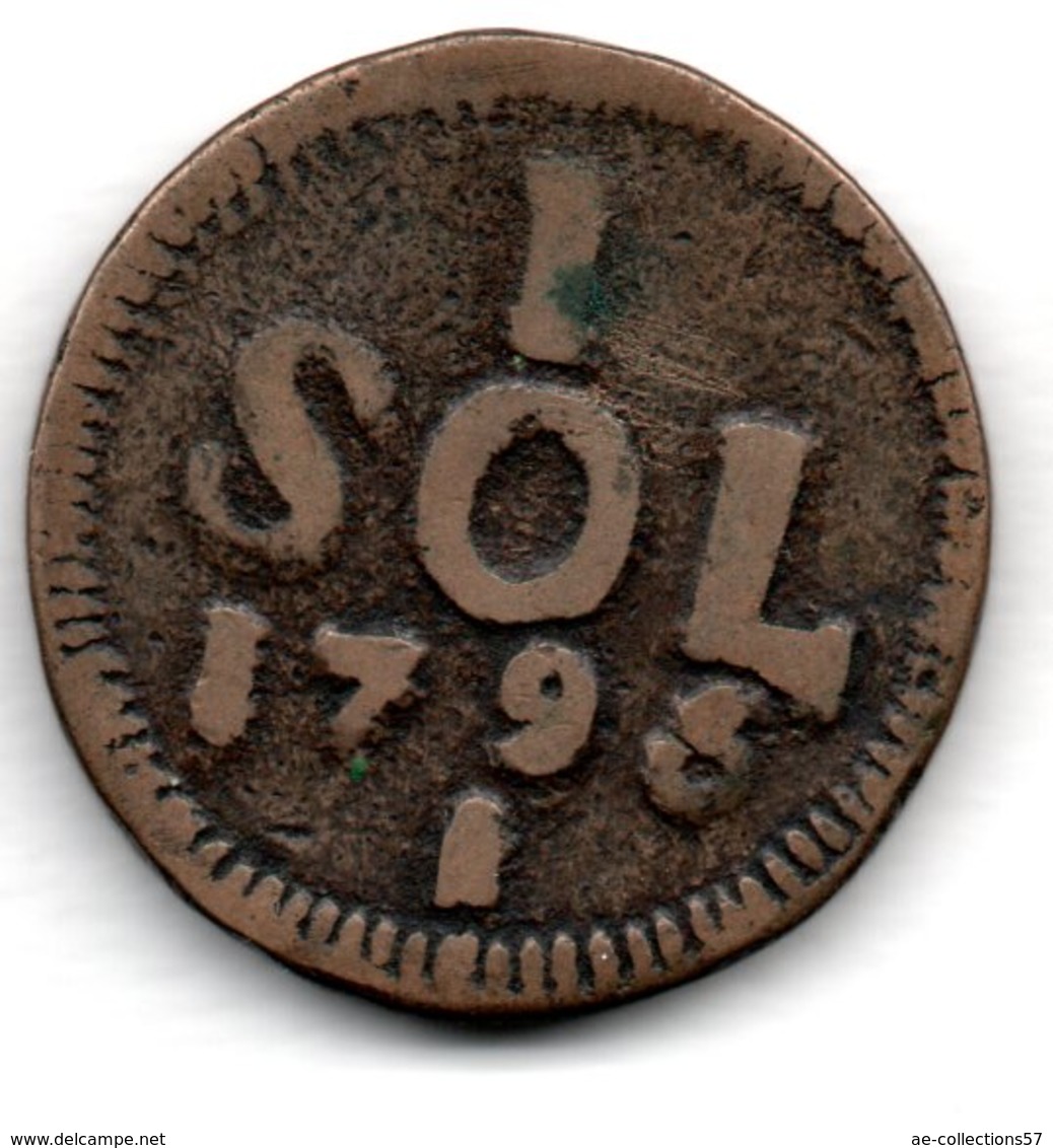 Luxembourg  -  1 Sol 1795      --  état  TB   - - Luxembourg