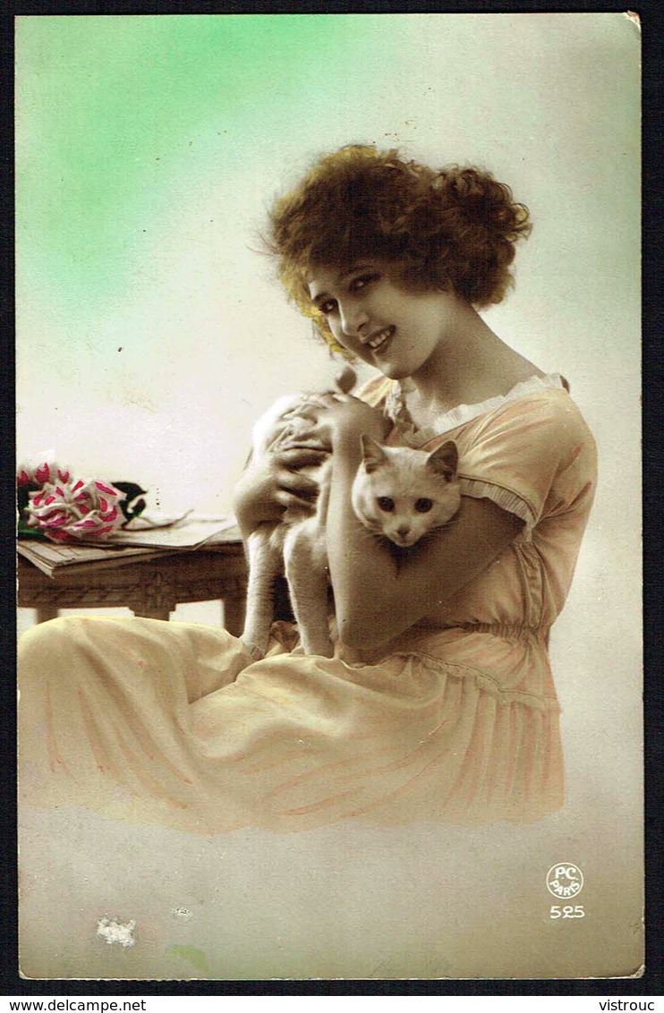 FEMME - CP - Jeune Femme Avec Chat - Circulé - Circulated - Gelaufen - 1922. - Femmes