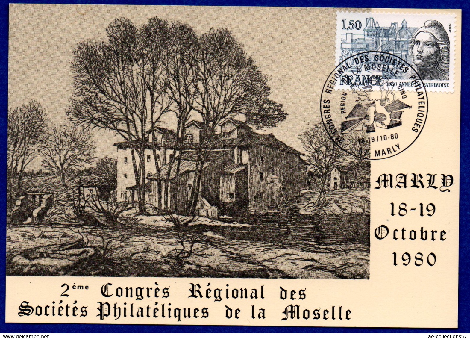 Carte / 2 ème Congrès Régional Des Sociétés Philatéliques De La Moselle / Marly / 18-19/10/1980 - 1980-1989