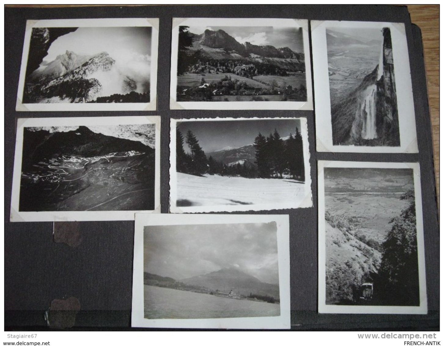 ALBUM PHOTO CUIR DIEPPE AVEC 45 PHOTOS PAYSAGE SUISSE 30X21CM - Albumes & Colecciones