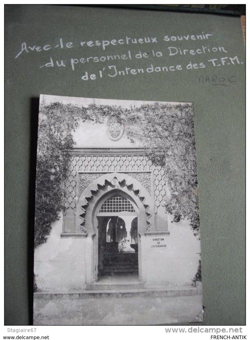 ALBUM MAROC 37 PHOTOS LA DIRECTION DE L INTENDANCE DES T.F.M OFFICIERS FRANCAIS MACHINE A ECRIRE - Albums & Collections