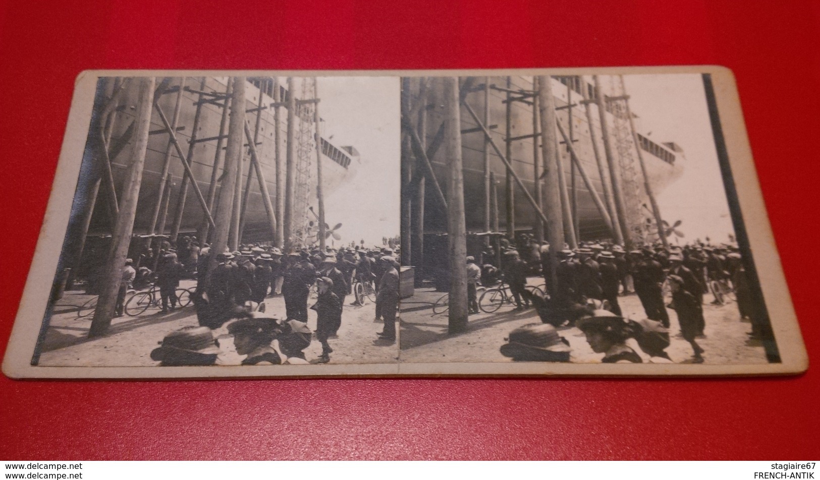 PHOTO PHOTOGRAPHIE STEREO LANCEMENT DU CUBA PORT LE BOU 31 MAI 1914 - Boten