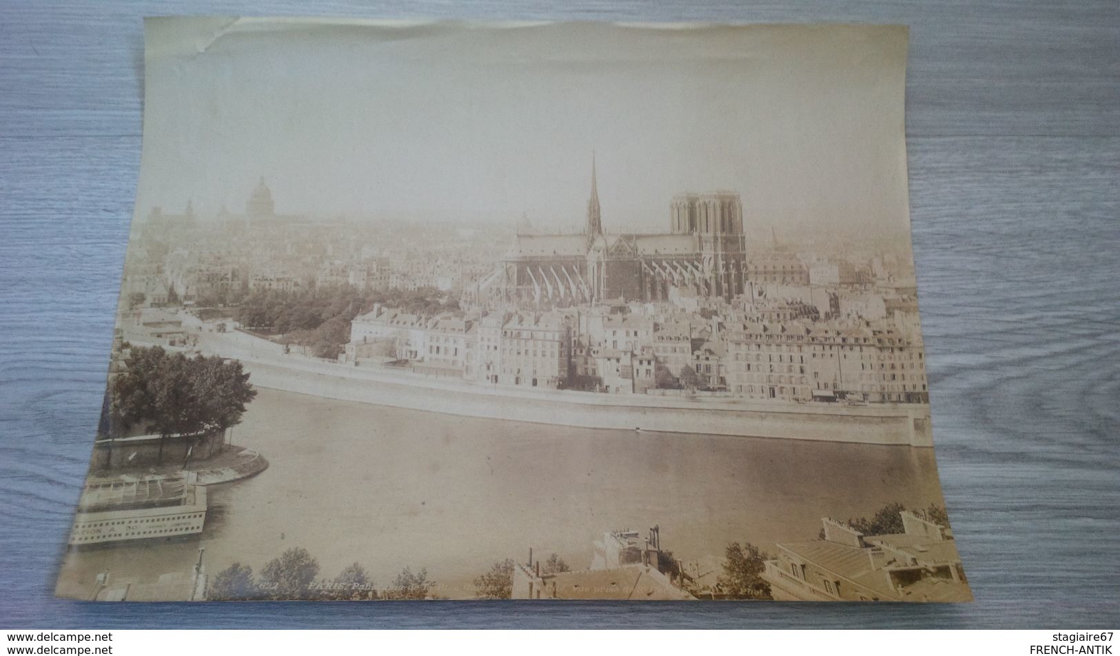 PHOTO PARIS PANORAMAN DE LA RIVE GAUCHE X.PHOT. CACHET ALBERT HAUTECOEUR - Old (before 1900)
