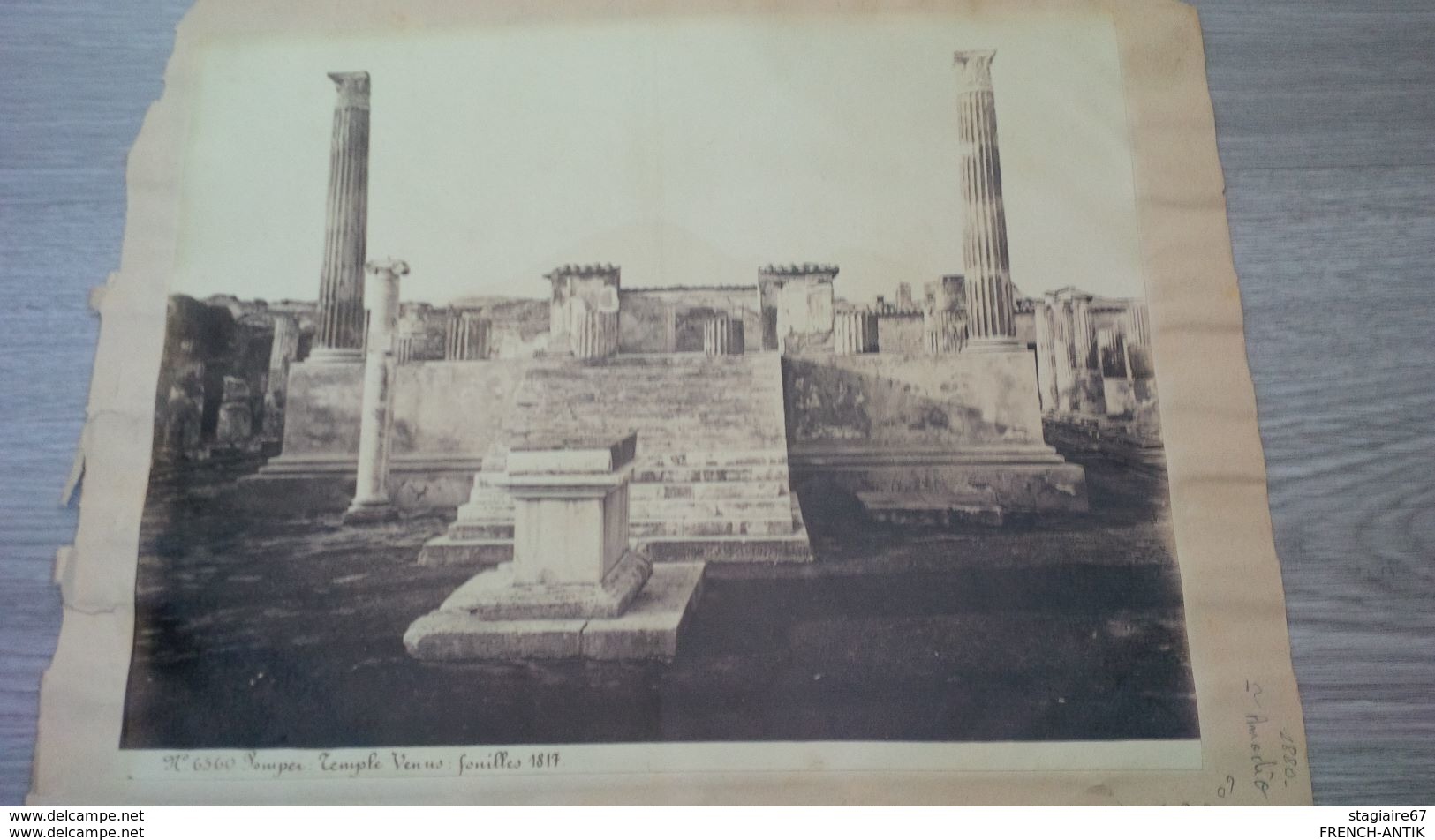 PHOTO AMODIO NAPLES CHEMIN DE FER FUNICULAIRE DU VESUVE ET POMPEI TEMPLE VENUS - Old (before 1900)