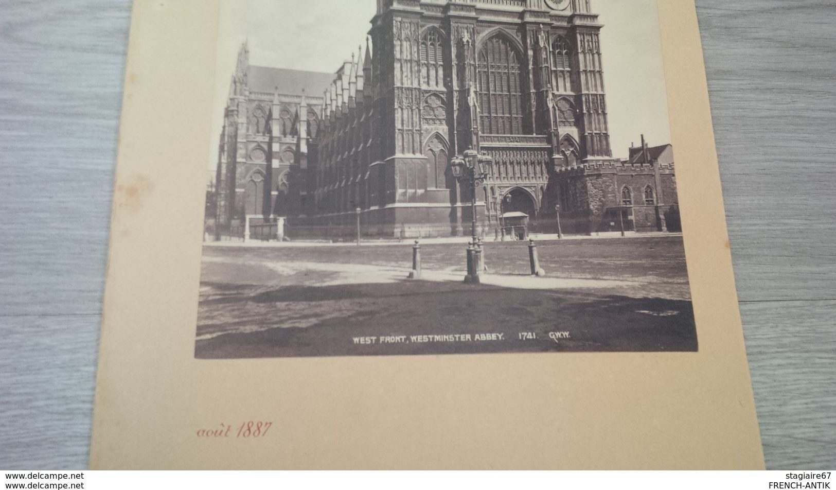 PHOTO 1887 WEST FRONT WESTMINSTER ABBEY G.W.W - Old (before 1900)