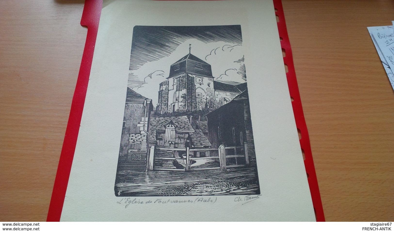 EX LIBRIS EGLISE DE FONTVANNES AUBE SIGNE CHARLES FAVET EP - Ex-libris