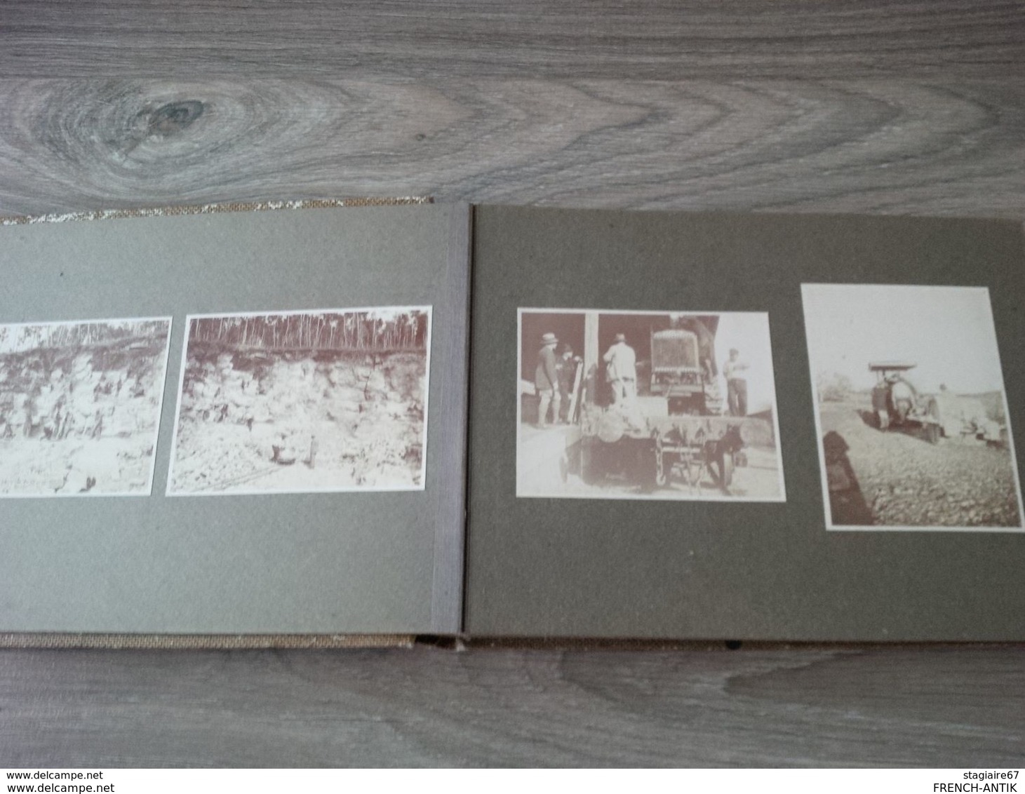 ALBUM DE FAMILLE LIEUX A IDENTIFIER METIER CONSTRUCTION AUTOCHENILLE RECOLTE 77 PHOTOS - Alben & Sammlungen