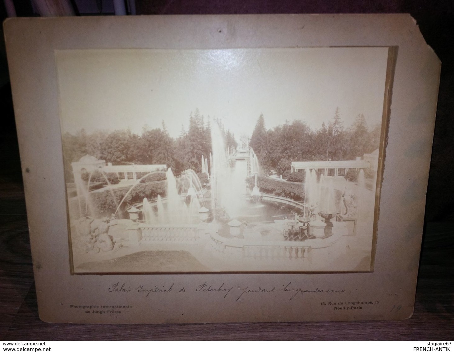 PHOTO PETERHOF PALAIS IMPERIAL PENDANT LES GRANDES EAUX FONTAINES PHOTOGRAPHIE DE JONGH FRERES - Lieux